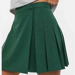 Forest Green Pleated Skirt